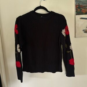 Lucky Brand Floral Embroidered Sweater